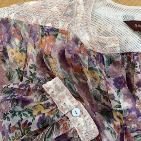 🆕 Anthropologie Ranna Gill Floral Long Sleeve Blouse. NWT - Picture 6 of 12